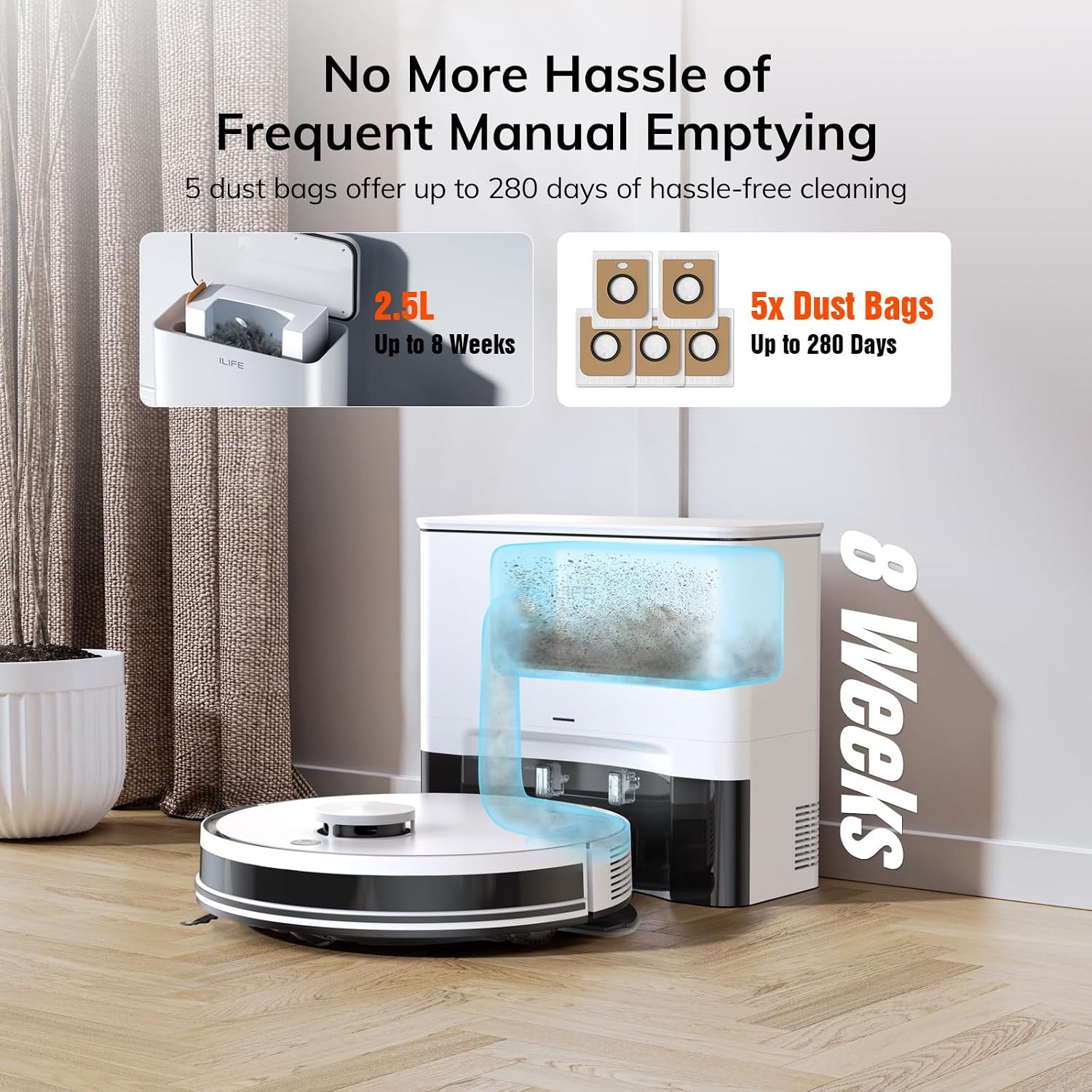 Detalle de ILIFE A30 Pro Robot Vacuum and Mop with 5000Pa suction ⚙