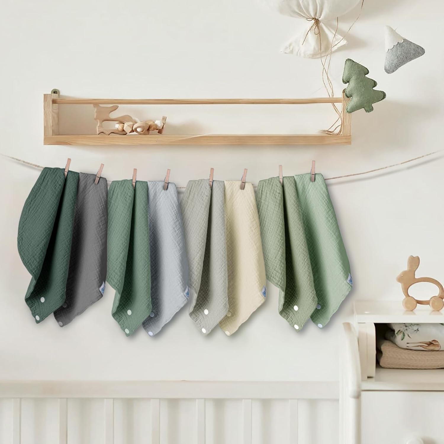 Thumbnail 5 de lulumoon Lätzchen Baby Absorbierende Dreieckstuch – 4-lagiges Musselin-Lätzchen-Set (29 × 29 cm), 0–36 Monate