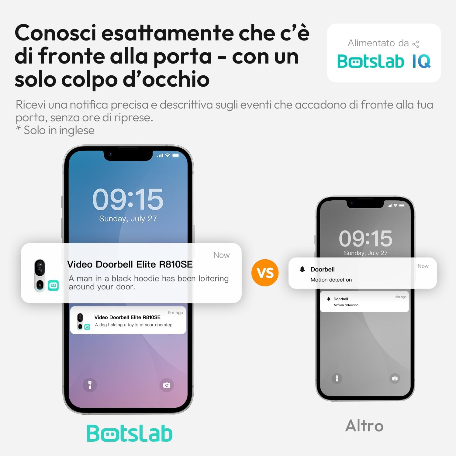 Detalle 2 de BOTS LAB Videocitofono Wi‑Fi 2K con Chime e 2,4 GHz, video campanello con audio bidirezionale e visione notturna IP66 (nero)