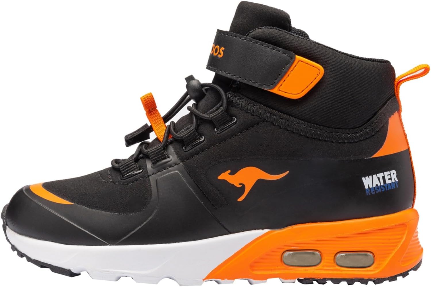 Detalle de KangaROOS Jungen Kx-hydro Sneaker – Jet Black Neon Orange, Größe 35 EU