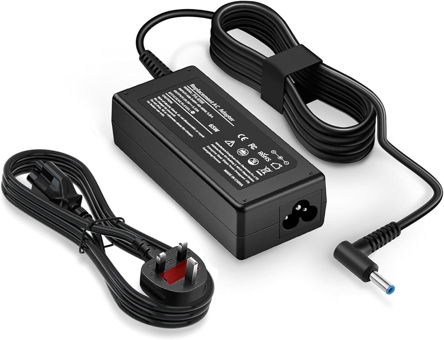 Detalle de AkoaDa 65W / 45W Laptop Charger (4.5mm x 3.0mm blue tip) for select HP EliteBook, Pavilion, ProBook, Envy, Spectre and Chromebook models