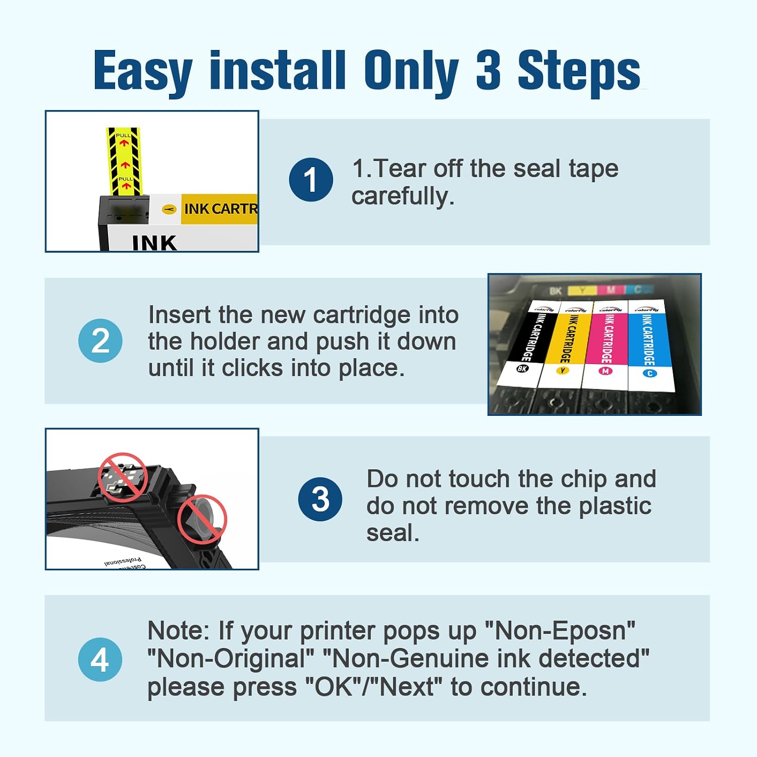 Thumbnail 5 de Pack de 12 cartouches d’encre compatibles colorfly E604XL (pour XP-2200/3200/4200 et WF-2910/2930/2935/2950)