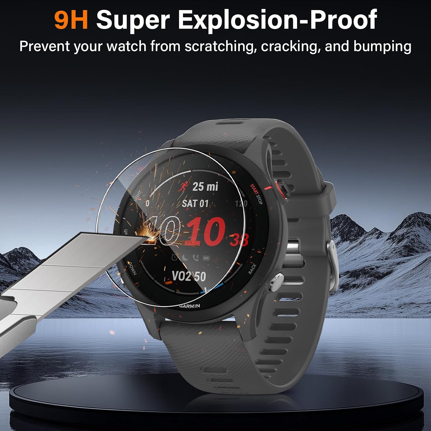 Thumbnail 3 de Haofun Schutzfolie Set für Garmin Forerunner 255/255 Music – 9H Glas + 4 Silikonstaubstopper
