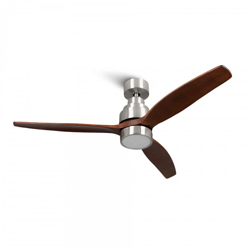 Detalle de Mellerware Brizy Bright Ventilador de Techo con Luz y Mando 45W, Madera Oscura