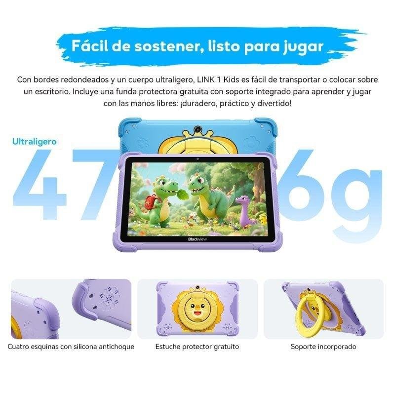 Detalle de Tablet Blackview Link 1 Kids WiFi 8,68" 4GB 64GB Azul Stylus Pen