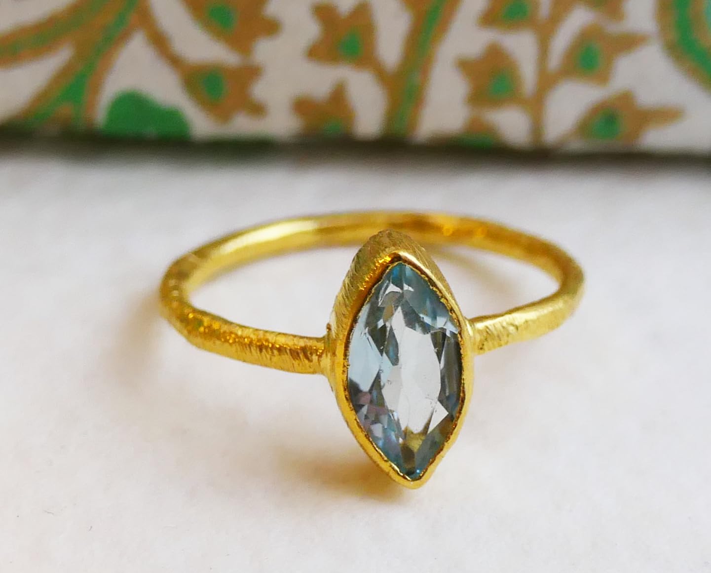Thumbnail 5 de Petite Marquise Blautopas Ring 5x10 mm US 6