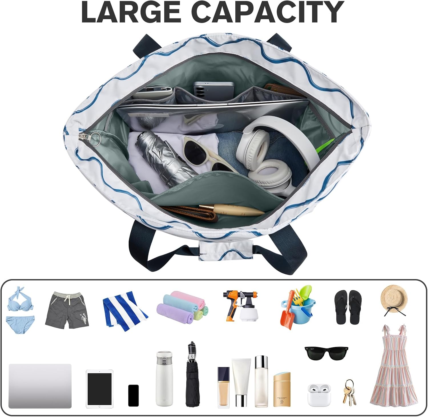 Thumbnail 5 de G4Free 30L/50L Waterproof Beach Bag for Women – Large Capacity Tote for Beach, Gym and Weekend Getaways