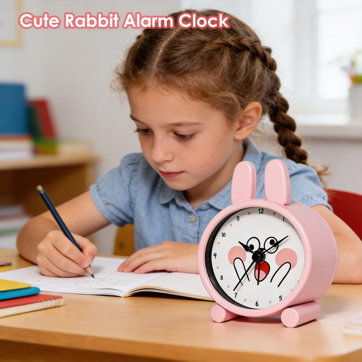Thumbnail 2 de YsyYey Kids Alarm Clock: Silent, Rabbit-Shaped Analogue Clock for Beginners