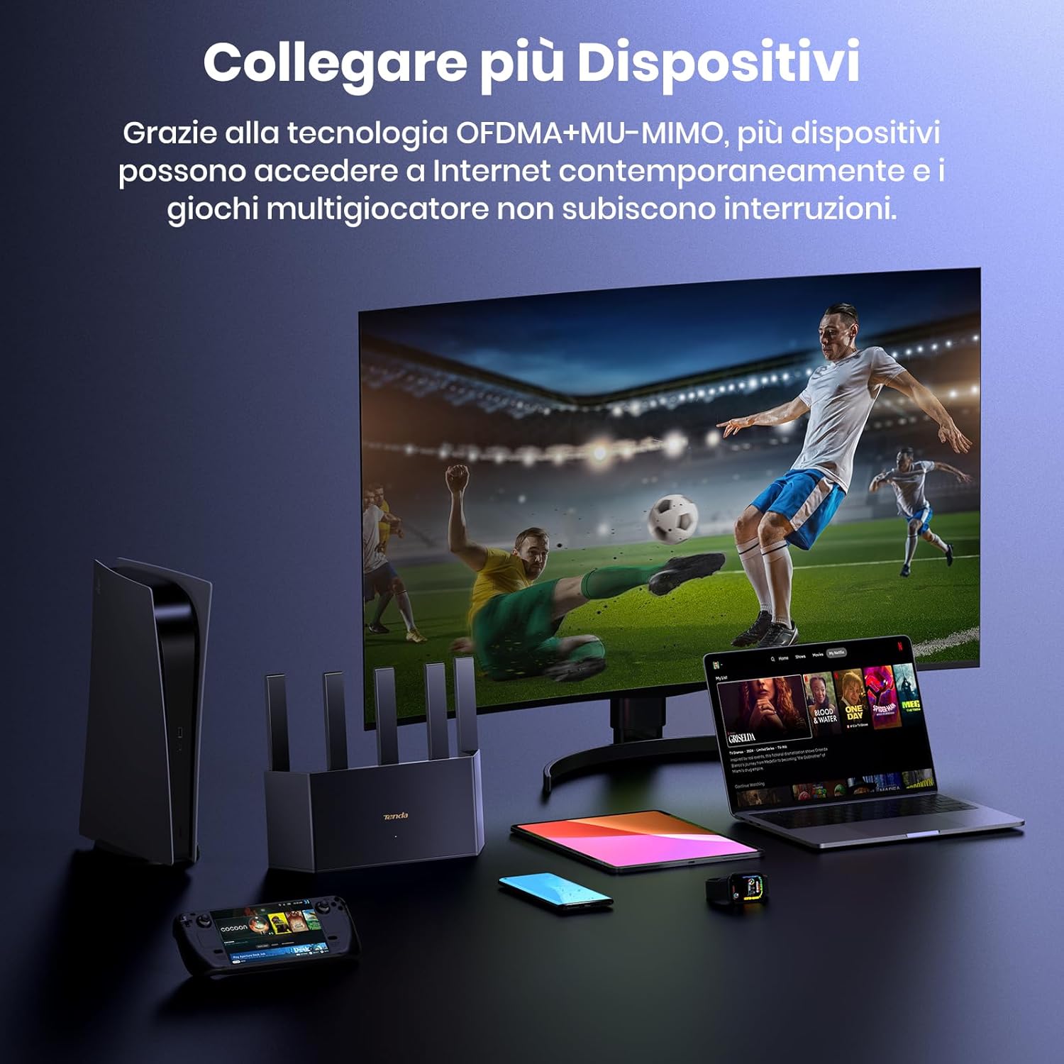 Thumbnail 5 de Tenda RX2L Pro AX1500: router WiFi 6 dual‑band con 5 antenne ad alto guadagno