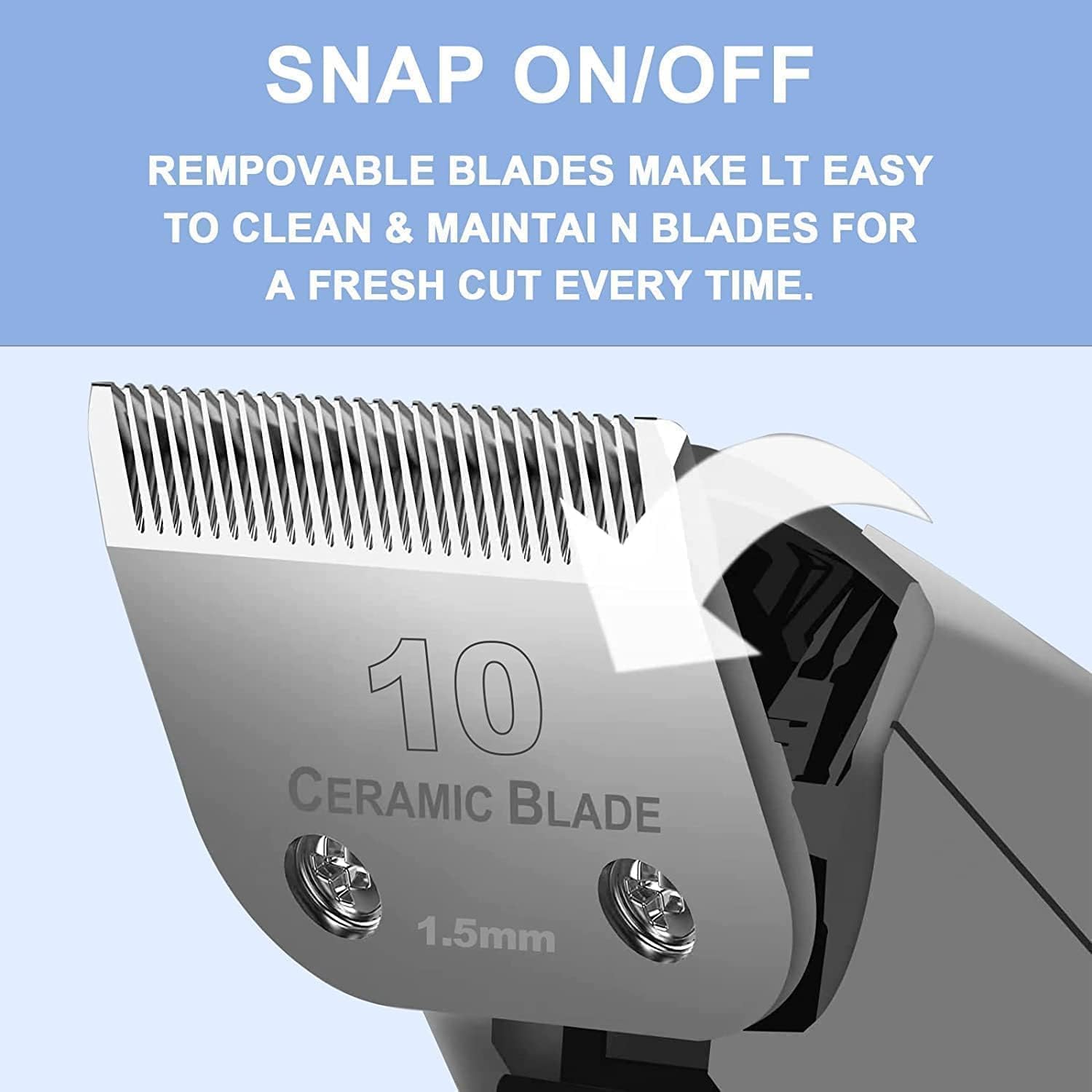 Detalle de AUDOC Dog Grooming Replacement Blades (Blade #10, 1.5 mm) for Andis, Oster & Wahl clippers – 10-2 pack