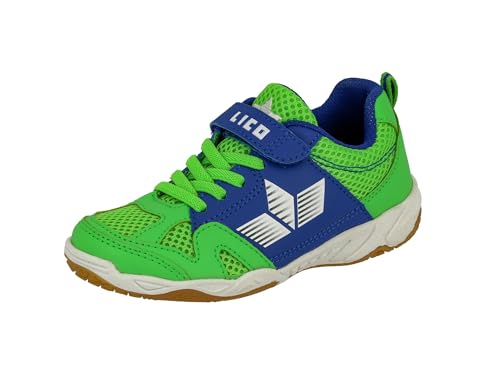 Detalle de Lico Sport VS Unisex Hallenturnschuh – Grün/Blau, Größe 34 EU