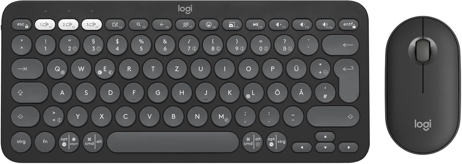 Detalle de Logitech Pebble 2 Combo: Kabellose Tastatur und Maus im schlanken, leisen Setup