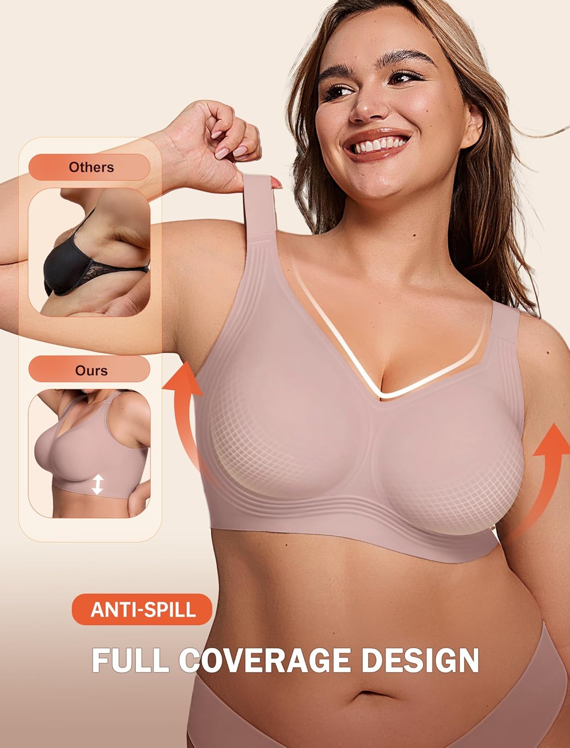 Detalle de LetsJoli Wireless Jelly Bra with 4-Layer Support for Fuller Figures
