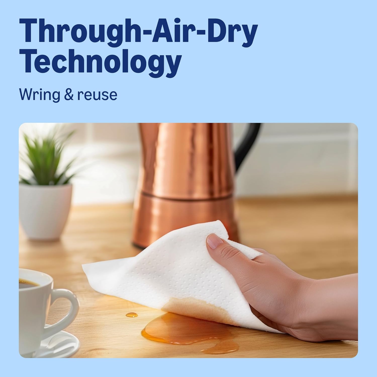 Detalle 2 de Amazon Brand - Presto! TAD Kitchen Roll: Extra Absorbent 2-ply, FSC Certified, 1632 sheets