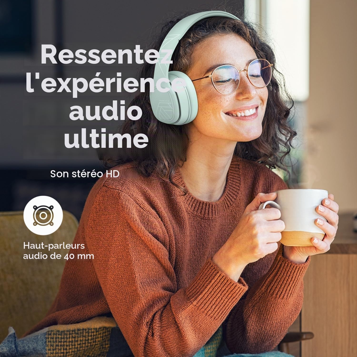 Thumbnail 3 de PowerLocus Casque Bluetooth sans Fil — 60 Heures d’autonomie, confort supérieur et son stéréo