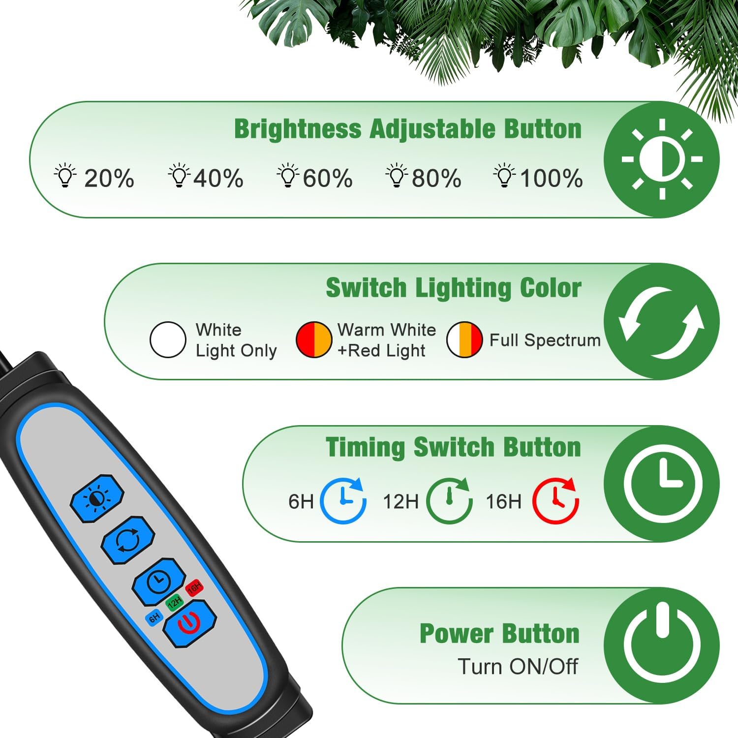 Thumbnail 4 de wolezek LED Grow Light Full Spectrum — 2 Pack Indoor Plant Lamps with Clip and Timers