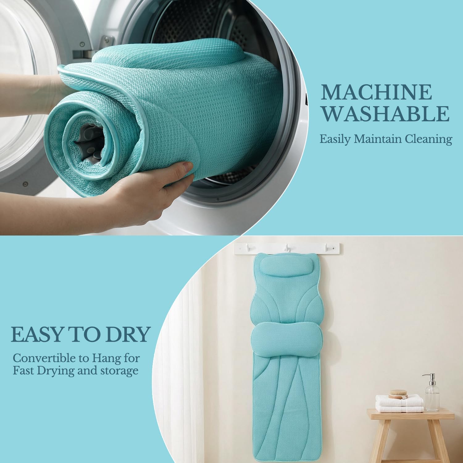 Detalle de Idle Hippo full-body bath pillow, Lake Blue