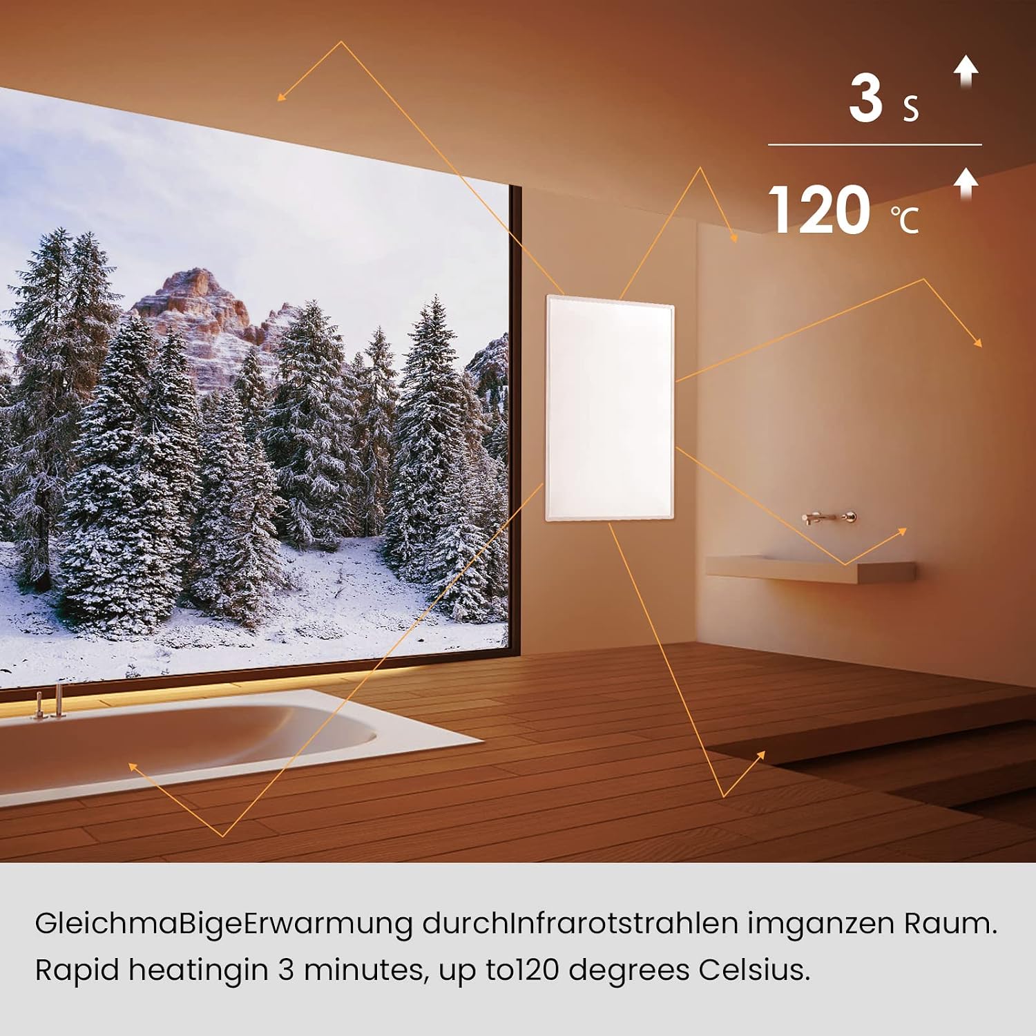 Detalle 2 de Hocosyme Infrarotheizung 300 Watt für 3-8㎡