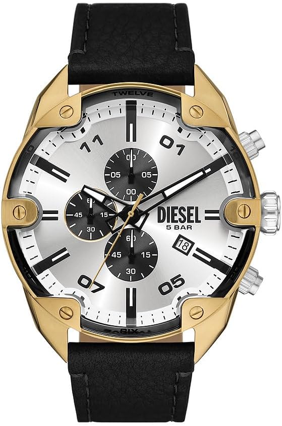 Thumbnail 6 de Diesel Spiked Herren Uhr – Quarz-Chronograph mit Lederarmband und Faltschließe
