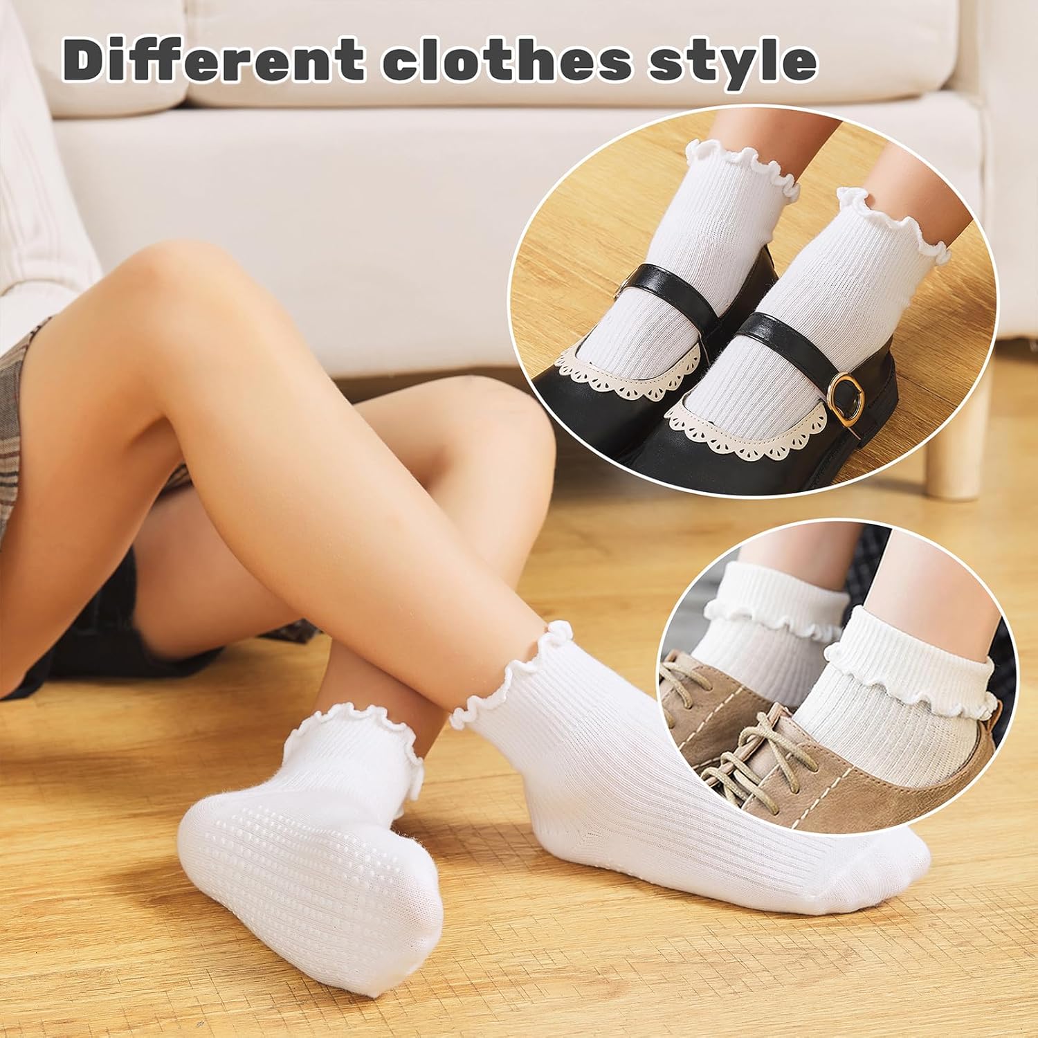 Thumbnail 3 de ANYANIME 6 Pairs Toddler Ruffle Socks 0-5T 👶