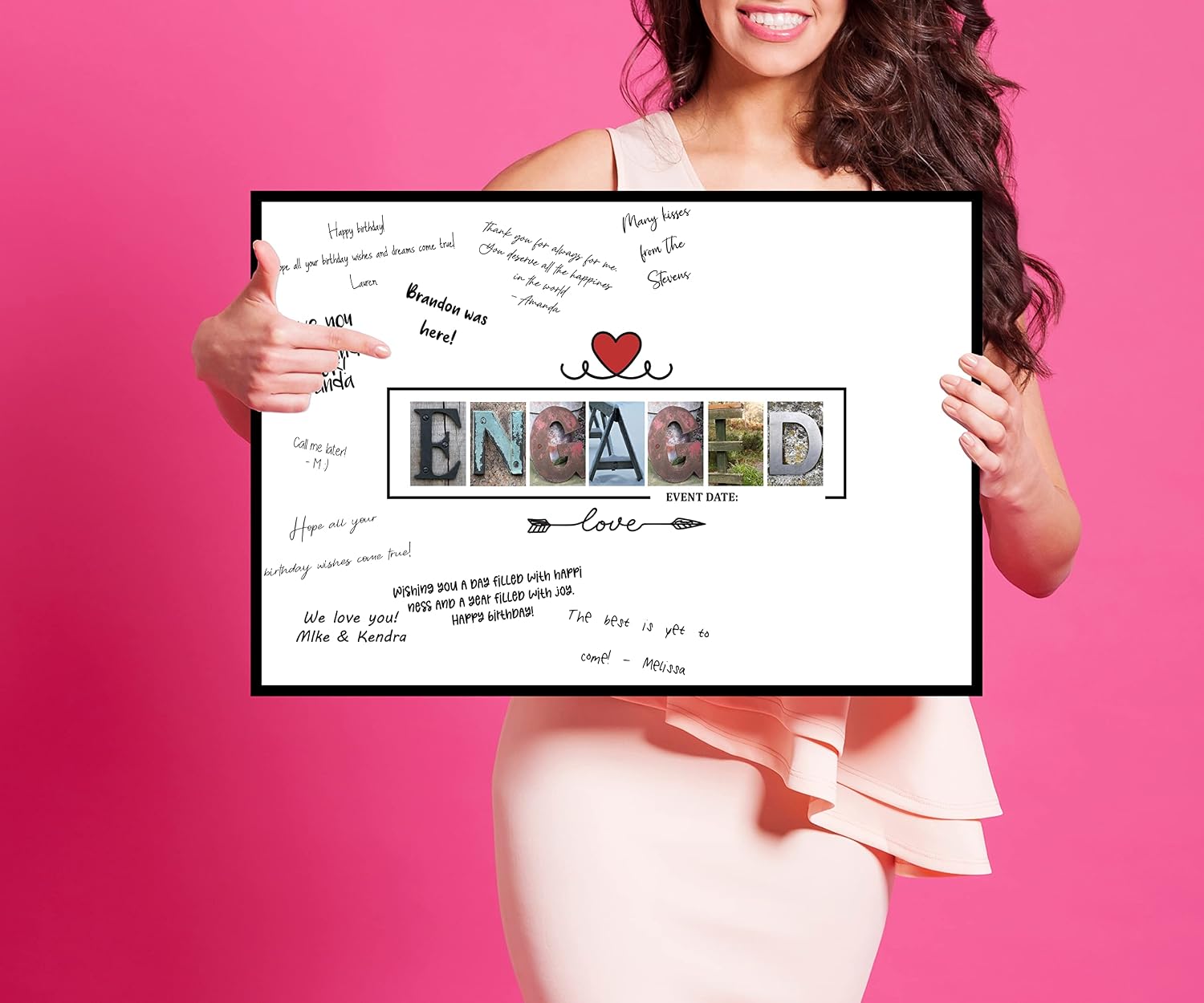 Detalle de Engagement party guest book poster, 11 x 17 inches