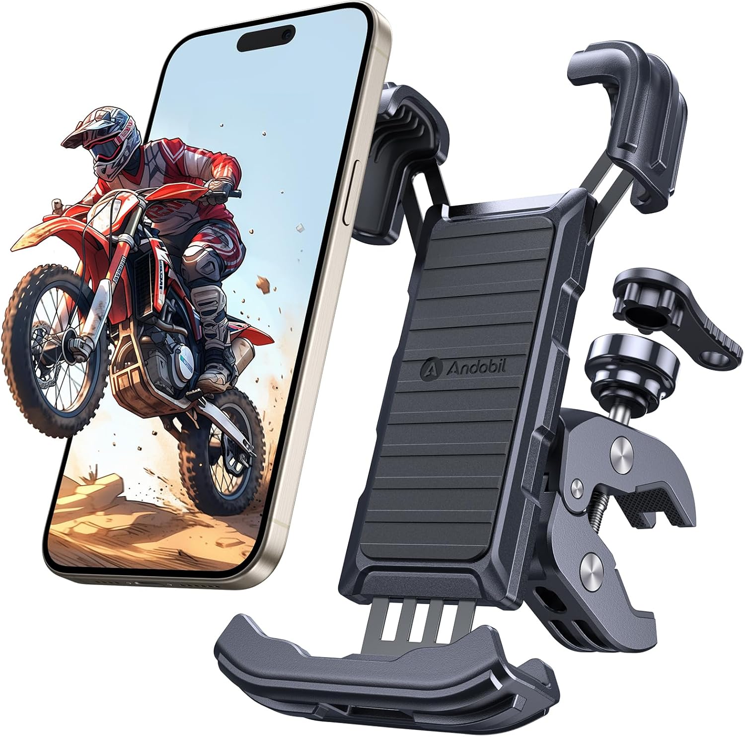 andobil Handyhalterung Fahrrad (Diebstahlschutz, 360° Drehbar) für iPhone 17/16/15/14/13 Pro Max