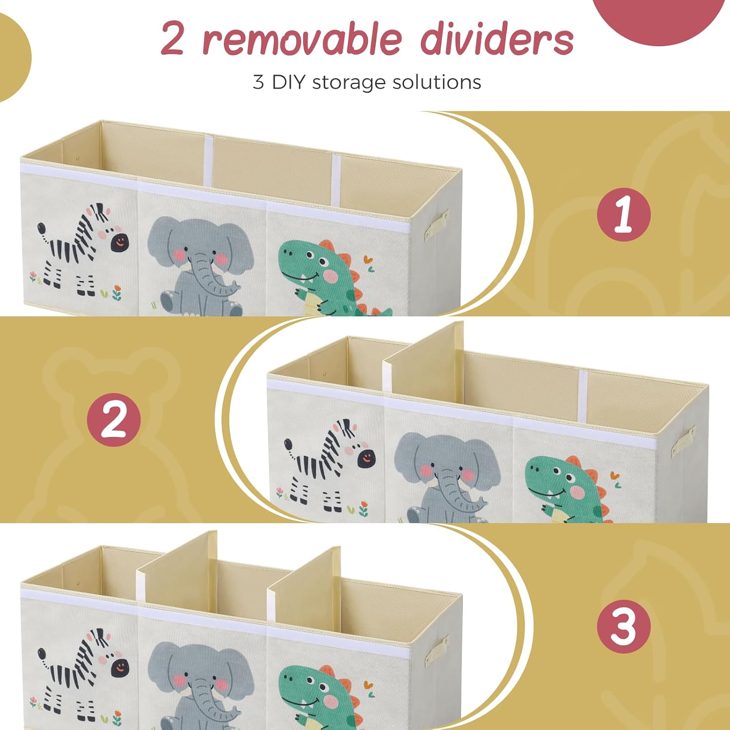 Thumbnail 6 de ELUCHANG 147L Large Foldable Toy Storage Box – 103 x 34 x 42 cm, Beige