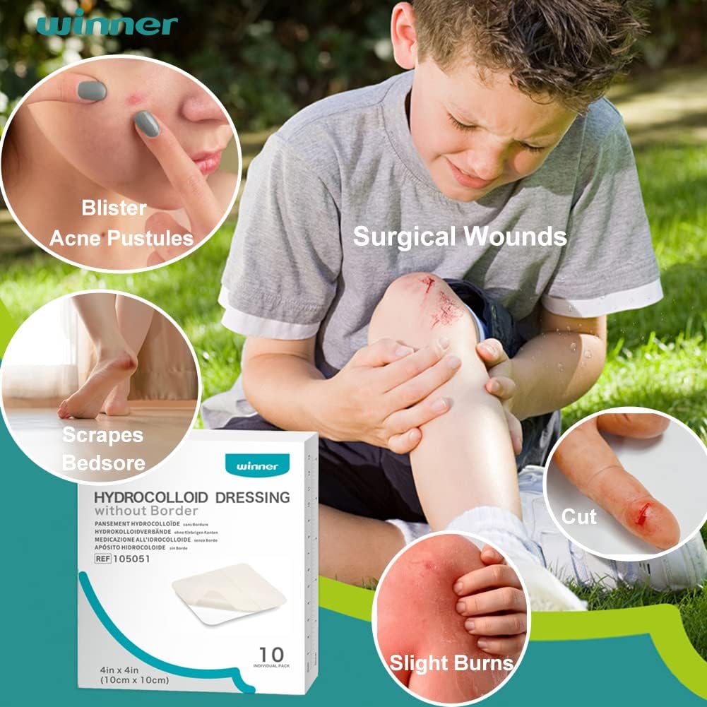 Detalle de Winner Medical Hydrocolloid Dressing 10cm x 10cm – 0.5mm, 10 Dressings