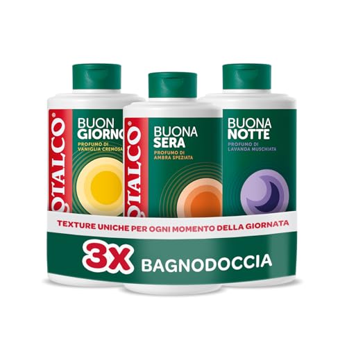 Detalle de Borotalco Kit Bagnodoccia Tripla Azione 3x500 ml – Vaniglia, Ambra Speziata e Lavanda