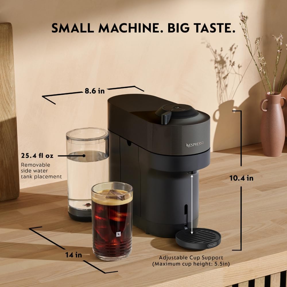 Thumbnail 6 de De'Longhi Nespresso Vertuo Pop+ Coffee & Espresso Machine (Black/Racquet Black)