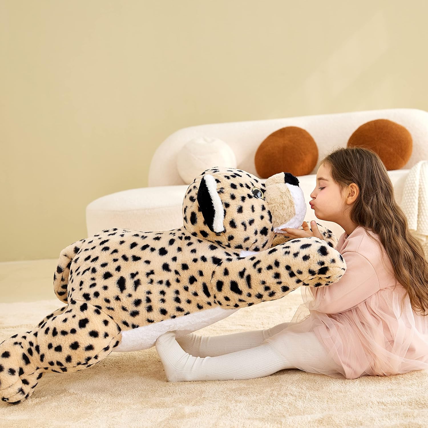 Thumbnail 4 de IKASA Giant Cheetah Stuffed Animal Plush Toy - 30 inch Brown Jumbo Leopard Hugging Pillow