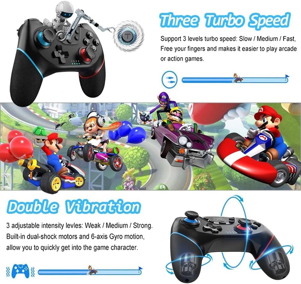 Thumbnail 3 de Sefitopher Wireless Pro Controller for Nintendo Switch & PC (Turbo, Dual Vibration, Gyro)