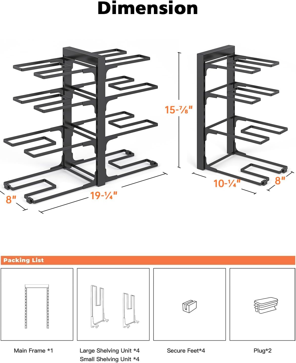 Detalle de MUDEELA Pots and Pans Organizer, 8-Tier