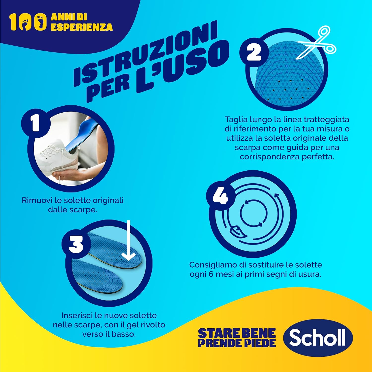 Detalle de Dr. Scholl’s GelActiv Solette in memory foam con tecnologia GelWave per scarpe casual e sneakers (taglie 40–46.5), ritagliabili