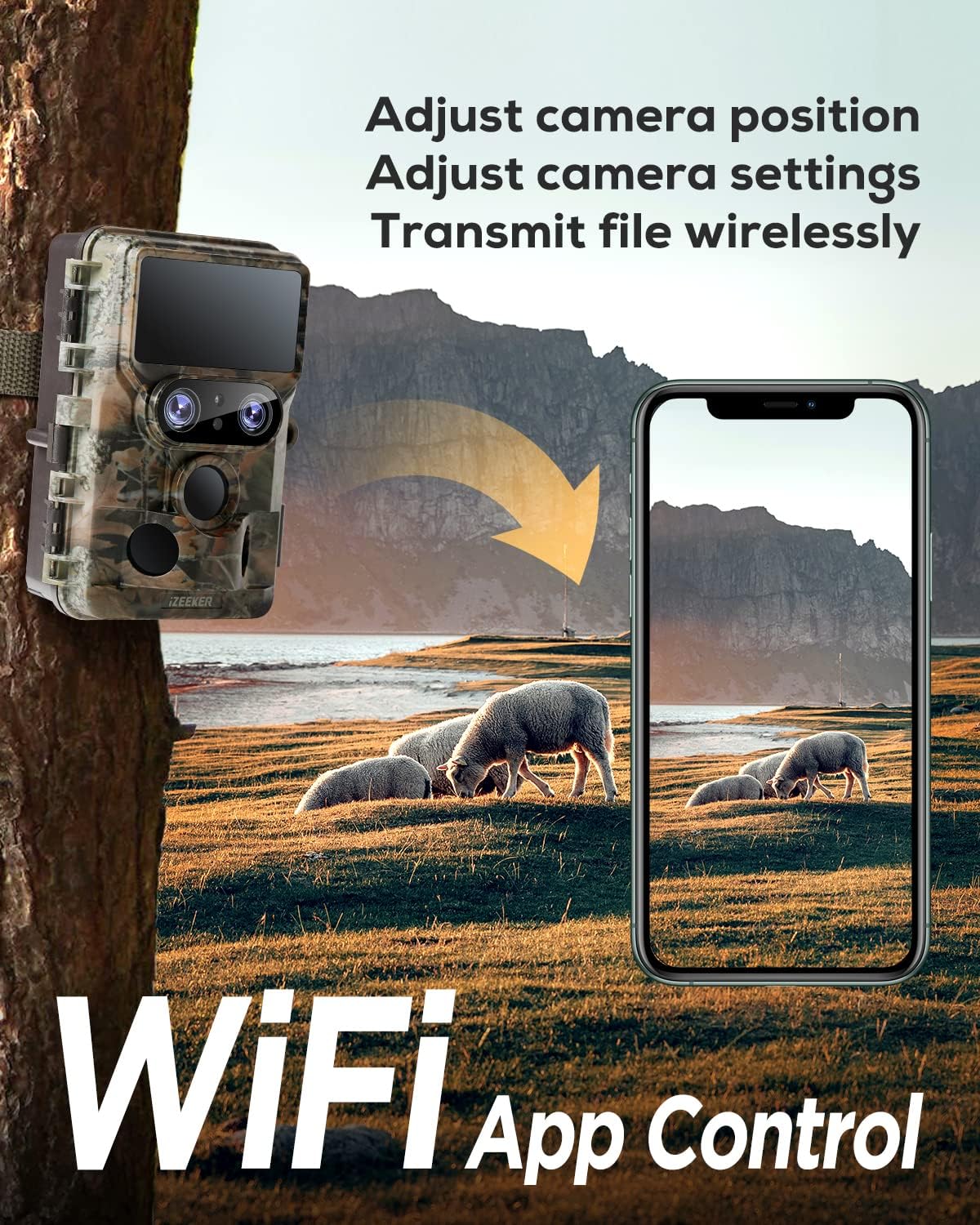 Detalle 1 de iZEEKER iG600 – kamera leśna Wi-Fi, podwójny obiektyw 4K i tryb nocny