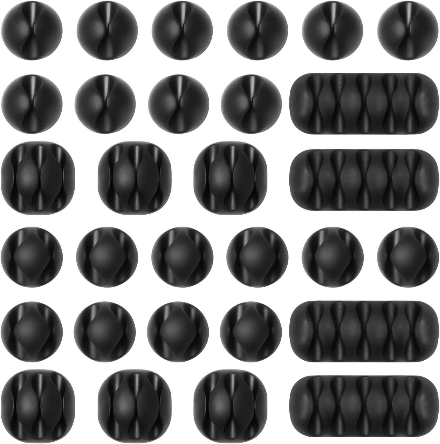 Detalle de URAQT Clips câble organisateur de bureau (noir) – 30 pièces pour câbles jusqu’à 6 mm