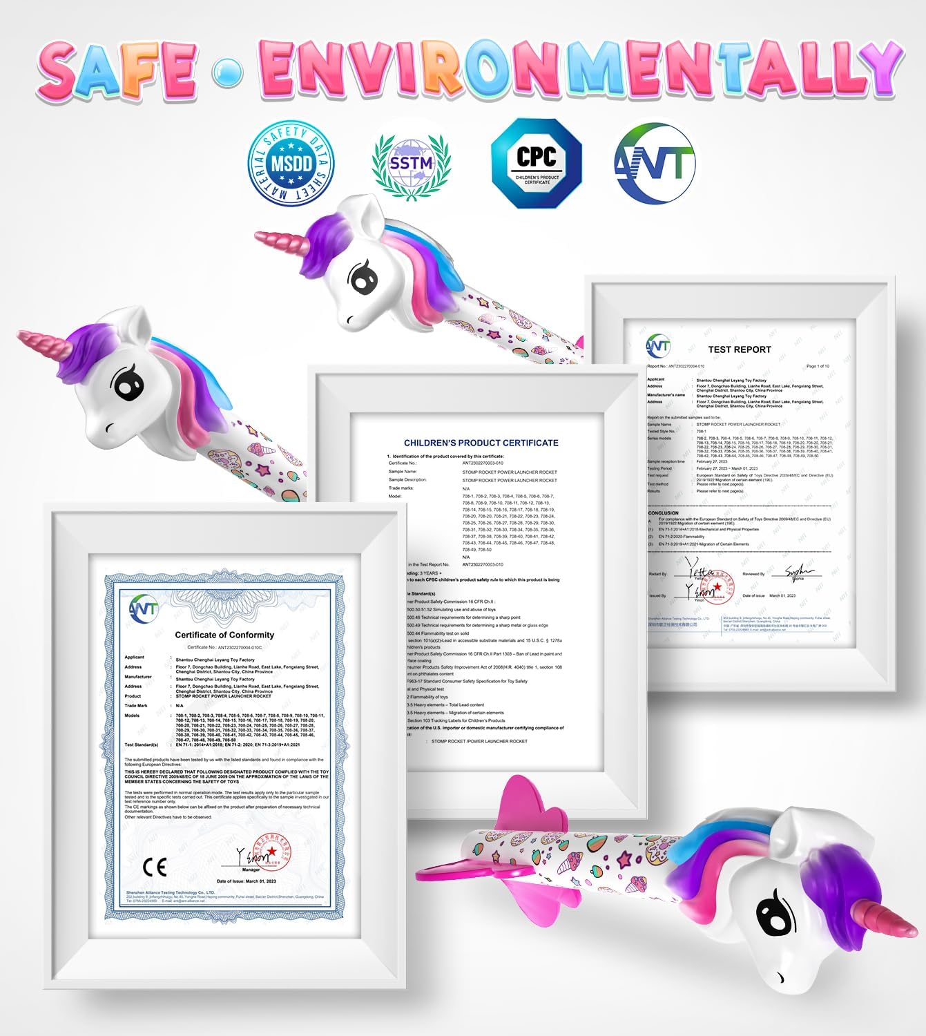 Thumbnail 4 de Beefunni Unicorn Rocket Launcher for Kids: 4 Unicorn Rockets, All-Weather Indoor/Outdoor Fun