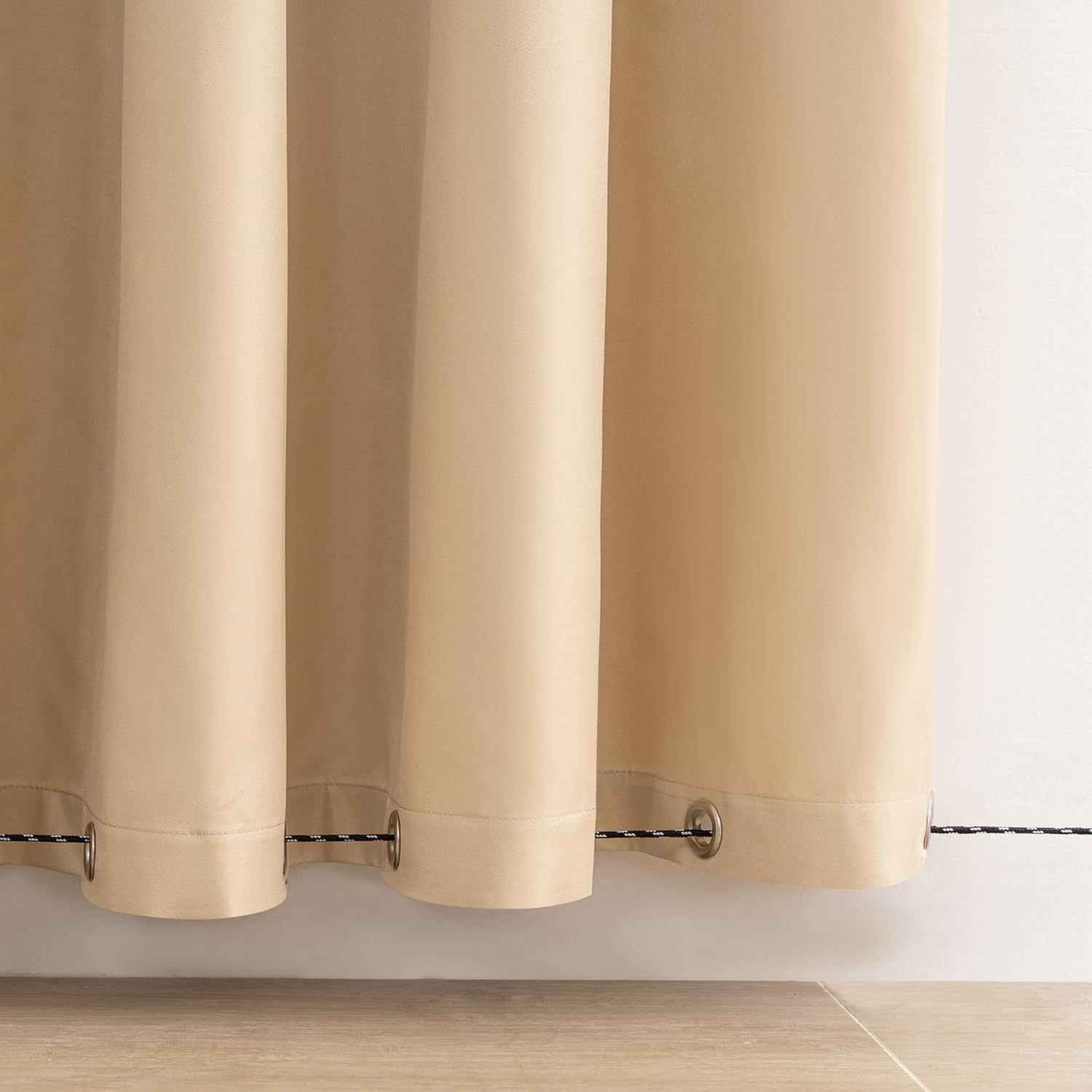 Thumbnail 4 de Clothink Outdoor-Vorhänge wasserfest, winddicht mit Ösen – 1 Stück, Beige (255 x 215 cm)