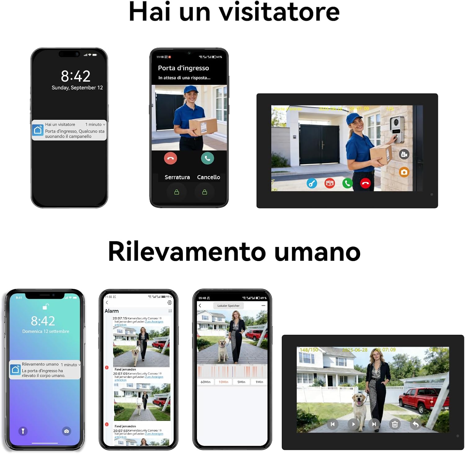 Thumbnail 6 de Honmidatek Videocitofono 2 fili 7" touch 1080p 🎥