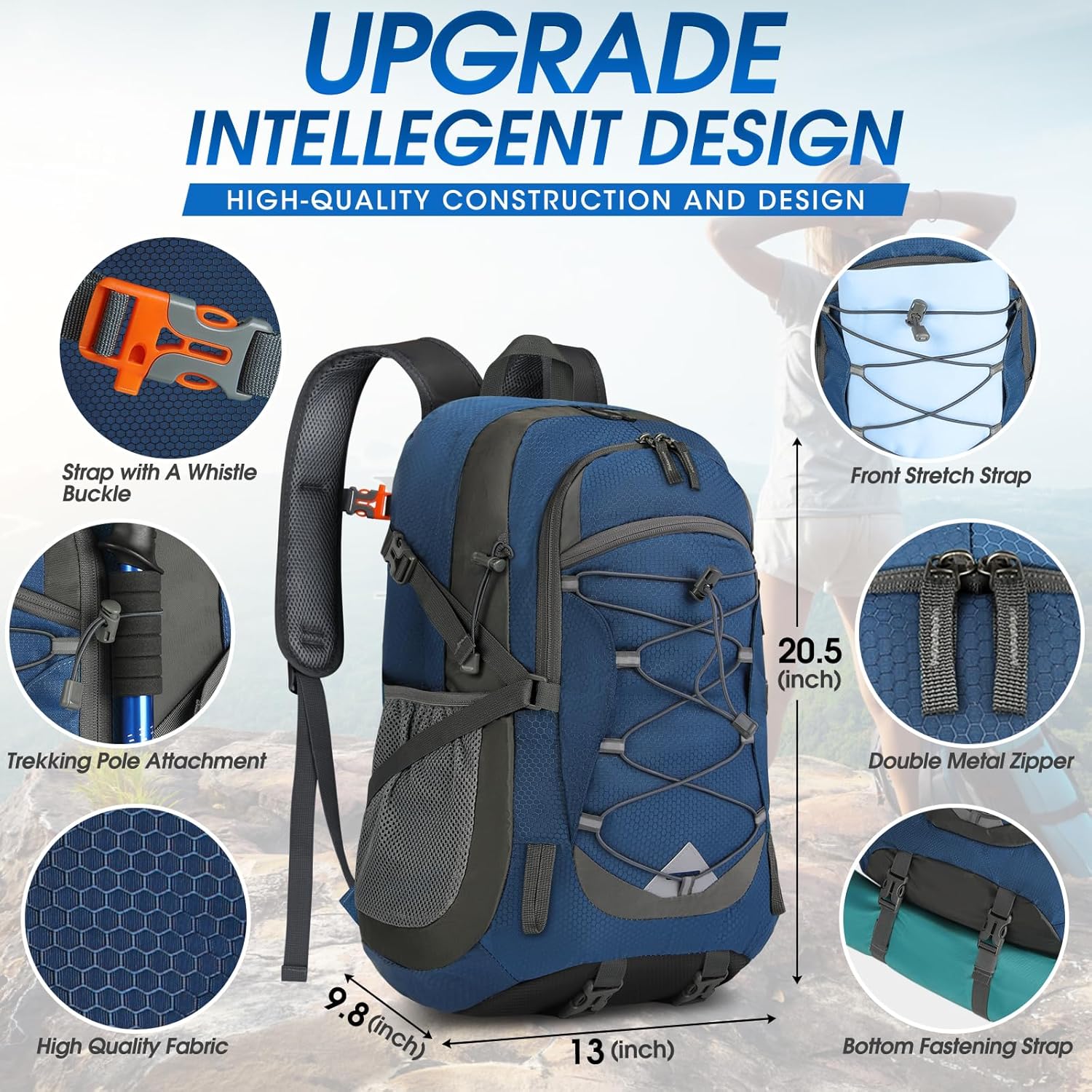 Thumbnail 3 de IGOLUMON Sac à Dos Randonnée 40L Ultraléger et Pliable – Imperméable pour Homme et Femme