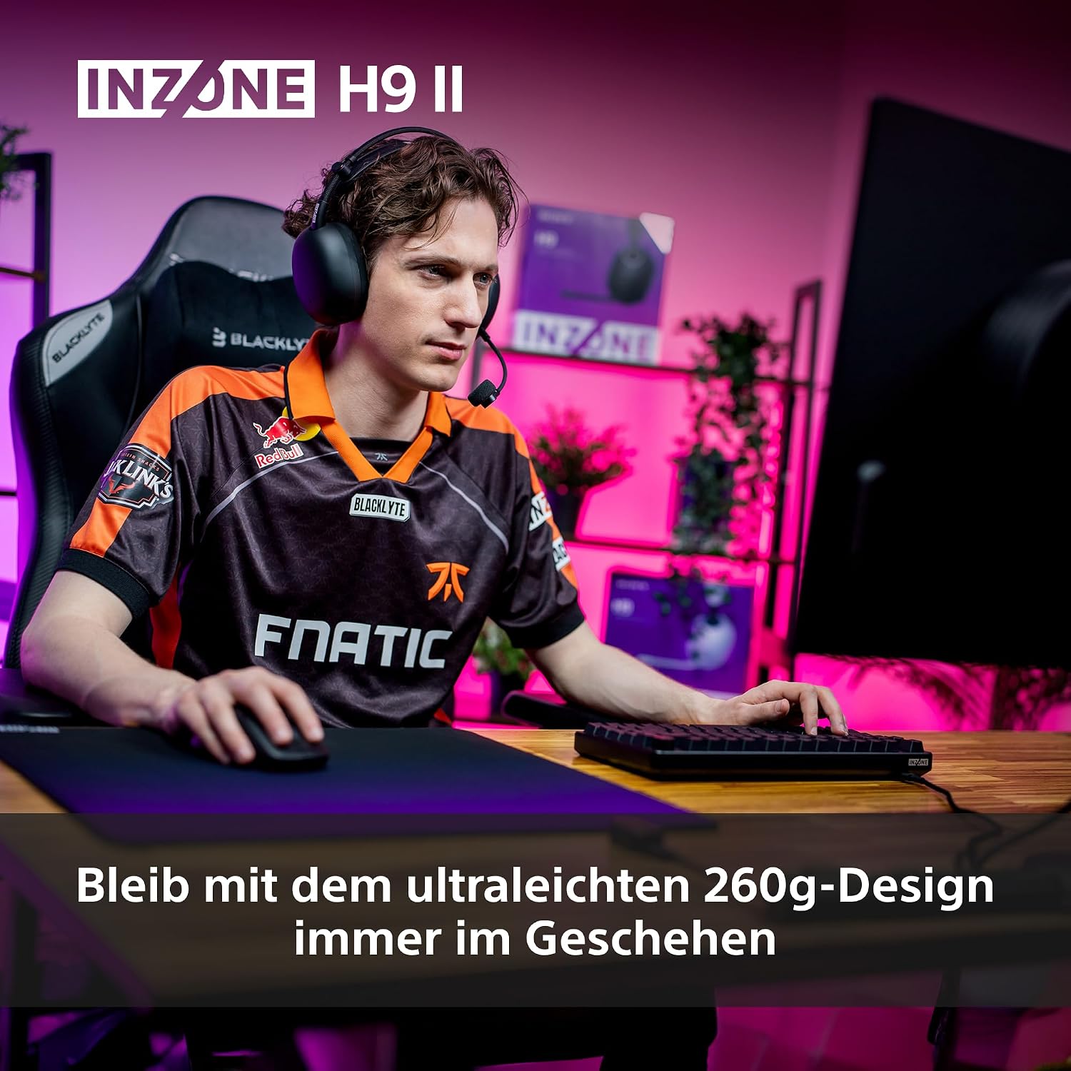 Detalle de Sony INZONE H9 II Kabelloses Noise Cancelling Gaming Headset – Präziser Klang, flexibel verbunden