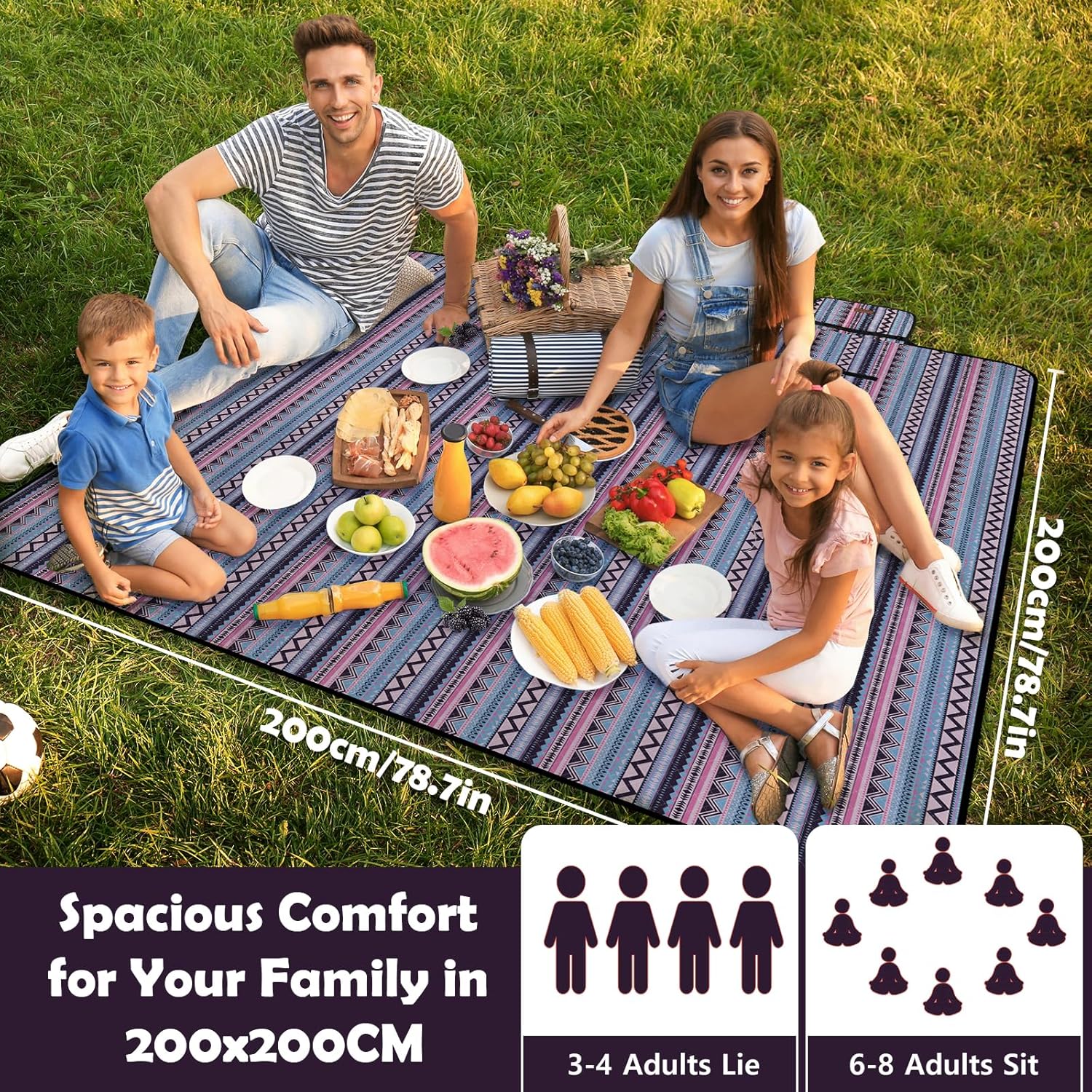 Thumbnail 1 de Ergohortus Picnic Blanket Waterproof, Extra Large 200x200 cm: A practical outdoor companion