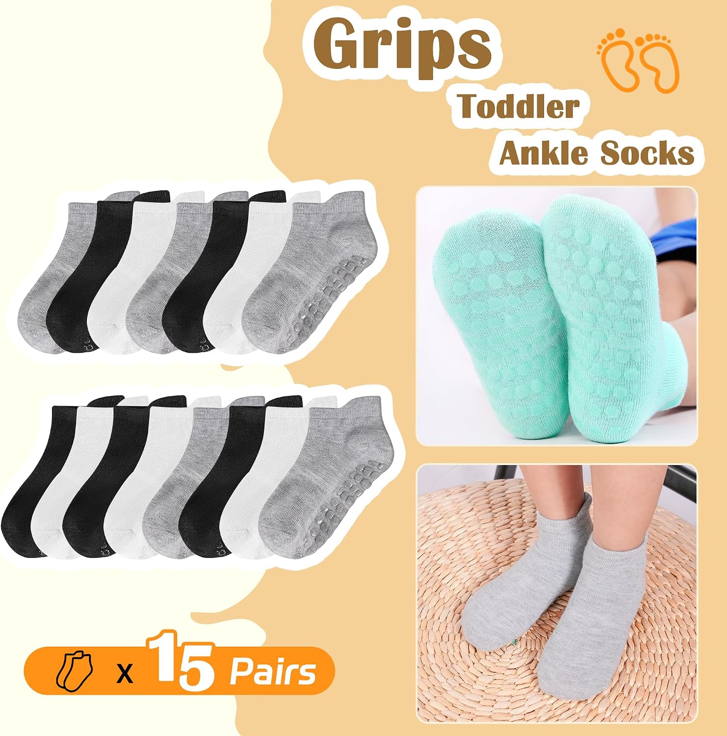 Thumbnail 3 de LIFPAU toddler grip socks 15 pairs