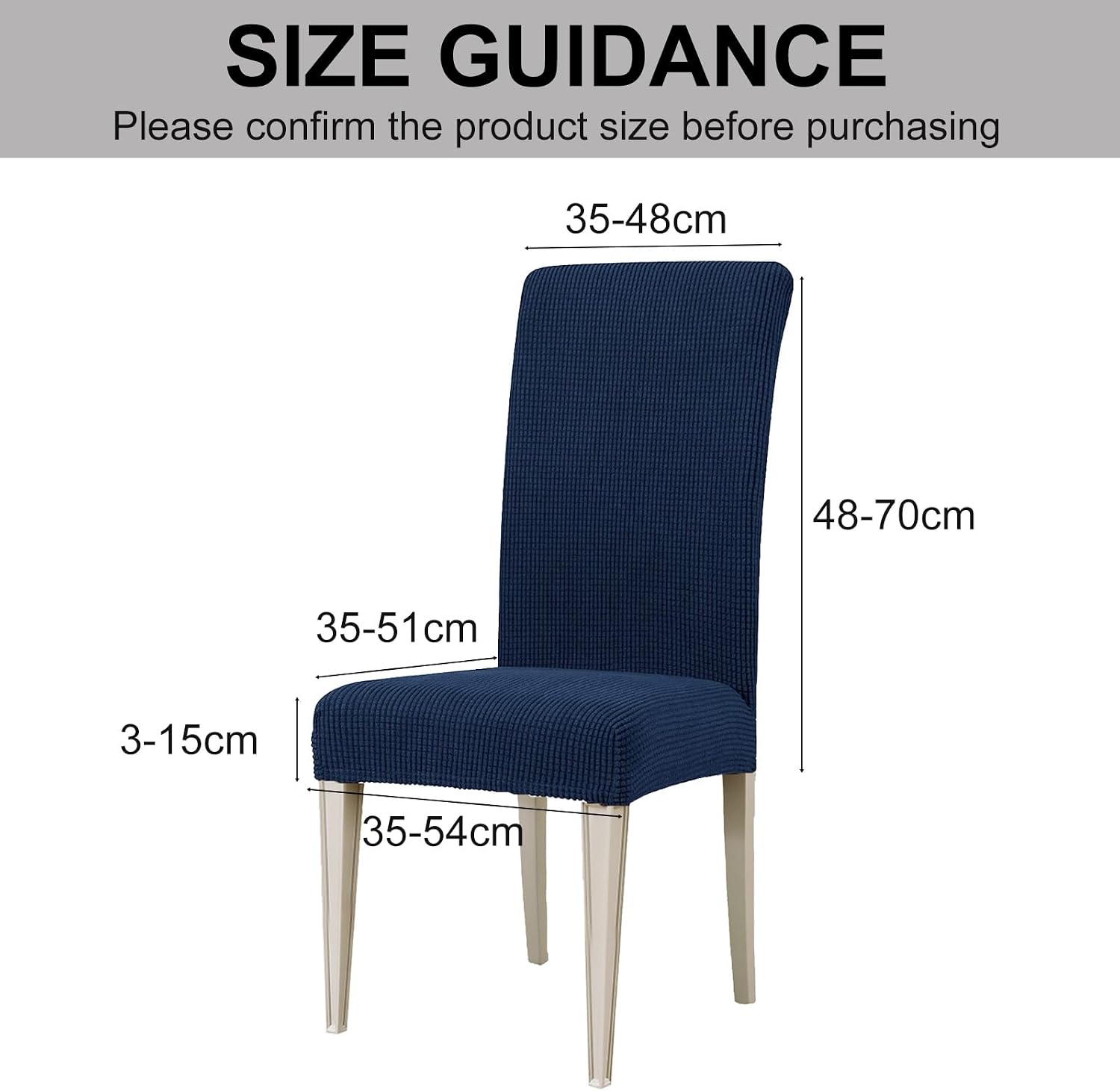 Thumbnail 5 de YSTELLAA Housse de chaise extensible 4 pièces Bleu