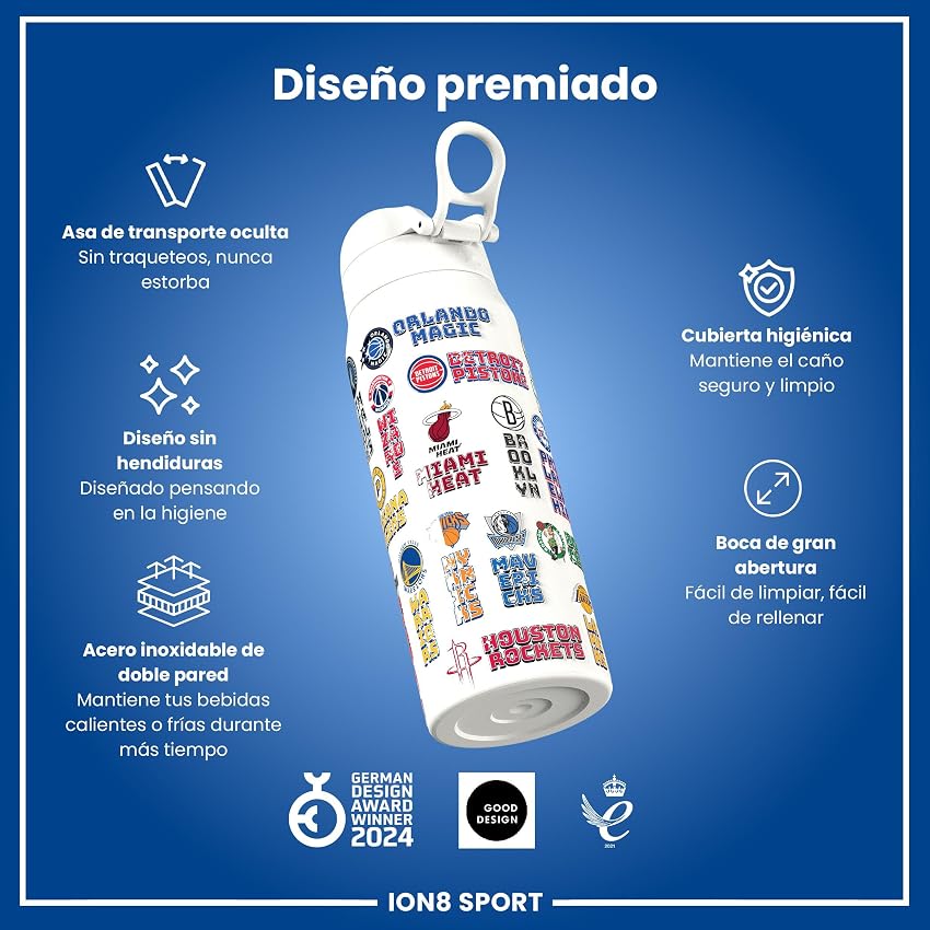 Thumbnail 5 de ion8 NBA Logos Bordados Botella térmica 750 ml 🥤