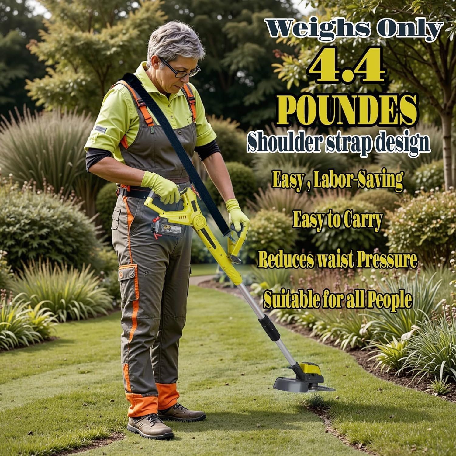 Thumbnail 6 de Metal Blade Cordless Strimmer 24V with Dual Battery Pack and 2 Blade Options