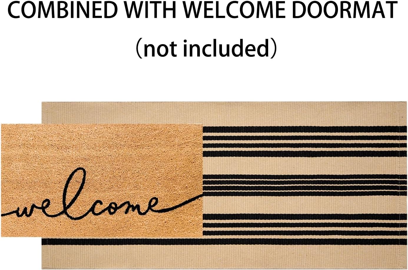 Detalle de Striped Outdoor Rug 24 x 51 Inches