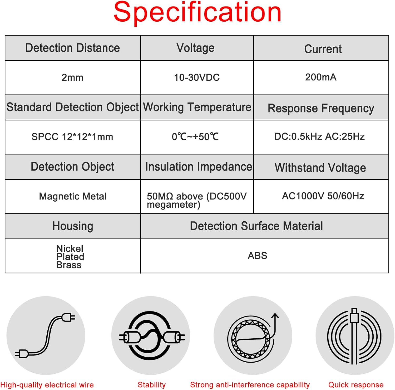 Thumbnail 4 de Heschen M12 Induktiver Näherungssensor 2 mm 🧲