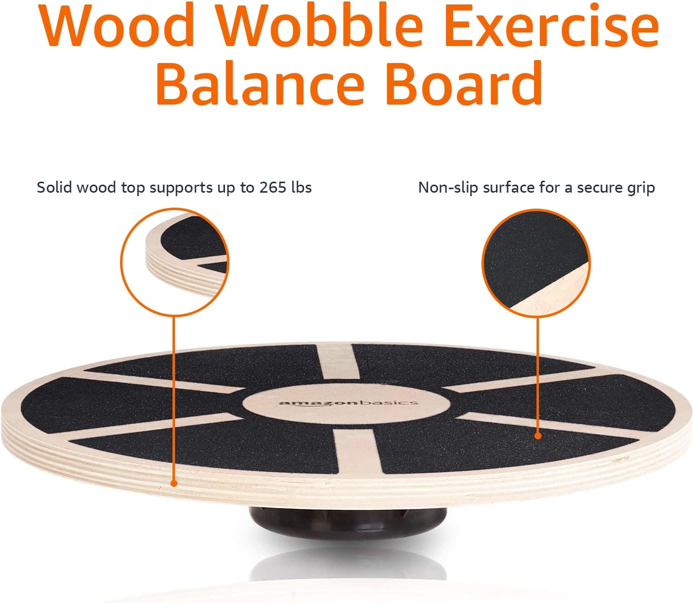 Detalle 2 de Amazon Basics Wood Balance Trainer Board
