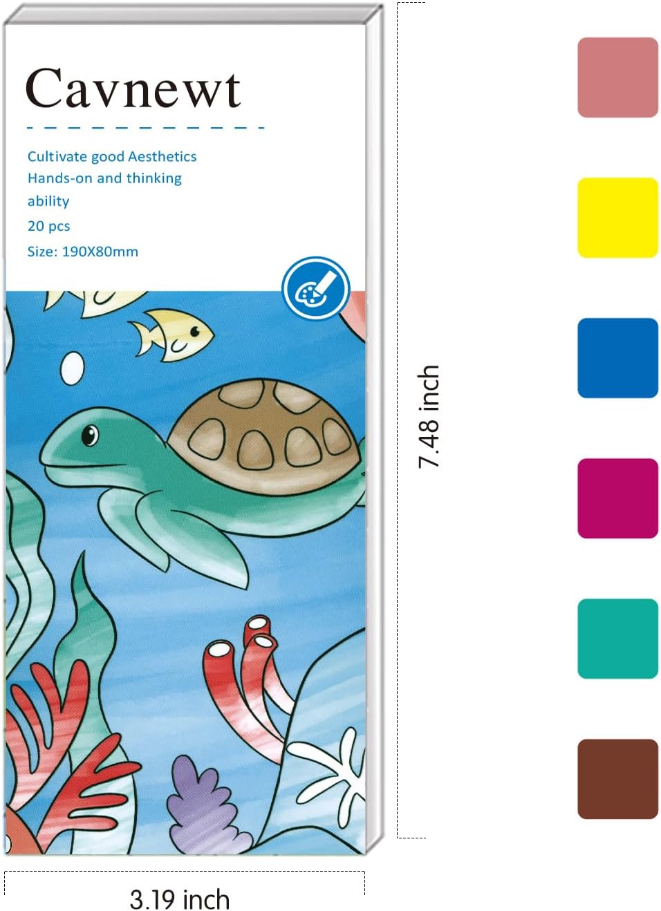 Detalle de Cavnewt Pocket Watercolor Painting Book – 21 Pages Travel Set for Kids 3–8
